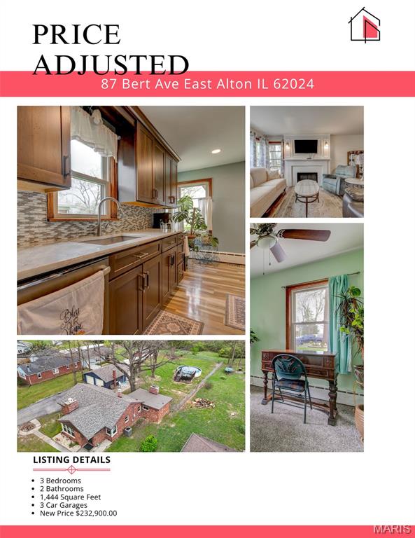 3 Bedroom, 1,444 sq. feet 87 Bert Avenue East Alton, IL